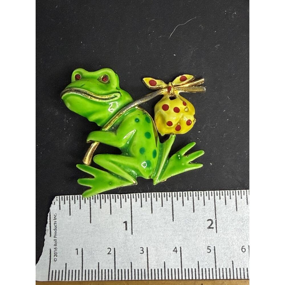 This LG Lind-Gal Hobo Frog Brooch Pin Gold Tone Signed Vintage Jewelry 2"